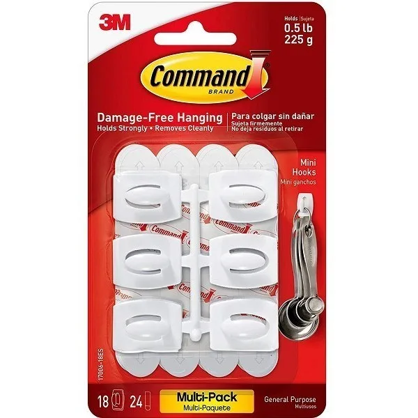 3m Command İz Bırakmayan Mini Beyaz Askı 6 Lı 17006
