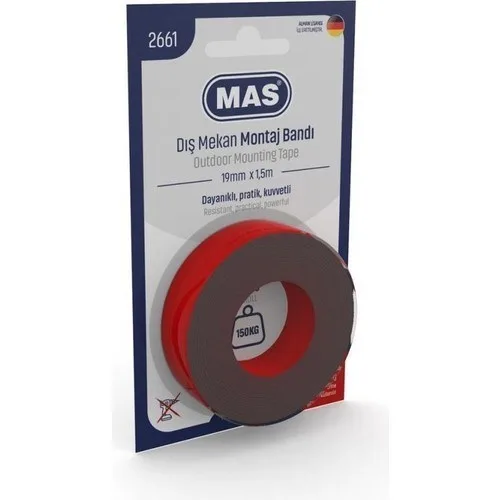 Mas 19 Mmx1.5 M Çift Taraflı Dış Mekan Güçlü Montaj Bantı 2661