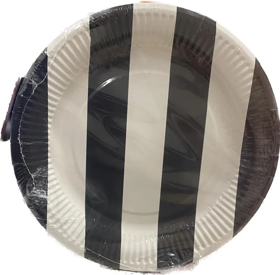 Nedi 22 Cm Karton Tabak 8 Li Siyah-beyaz 38928