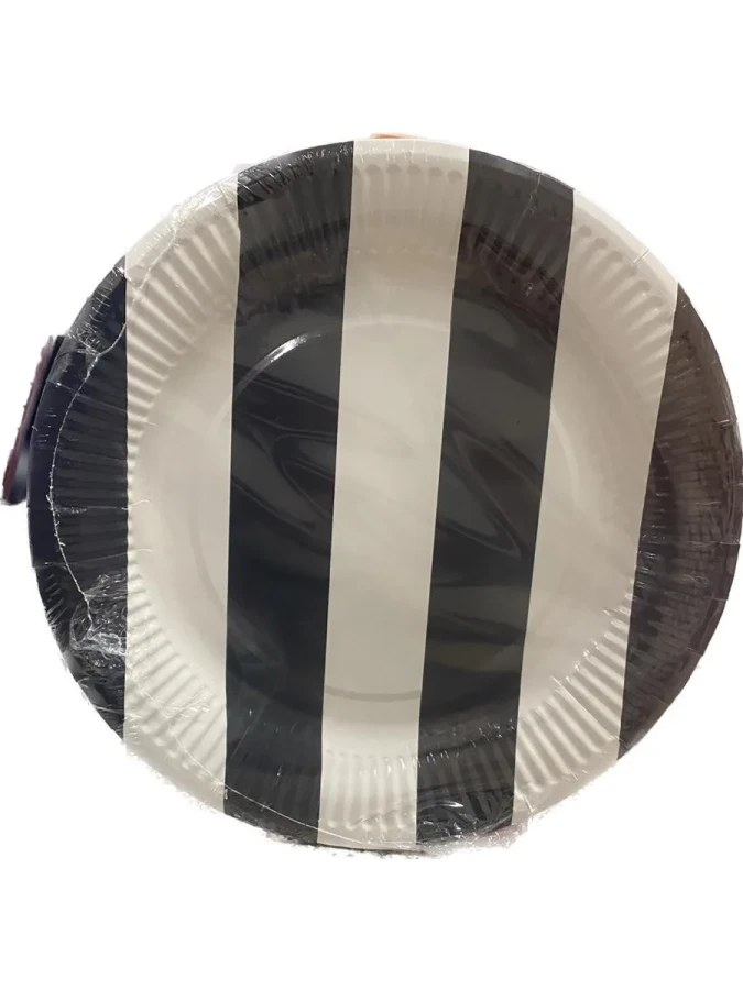 Nedi 22 Cm Karton Tabak 8 Li Siyah-beyaz 38928