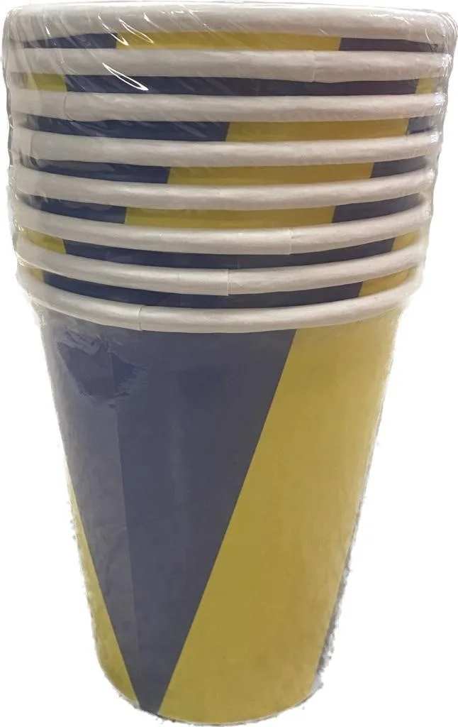 Nedi Karton Bardak 8"li Sarı-lacivert 38192