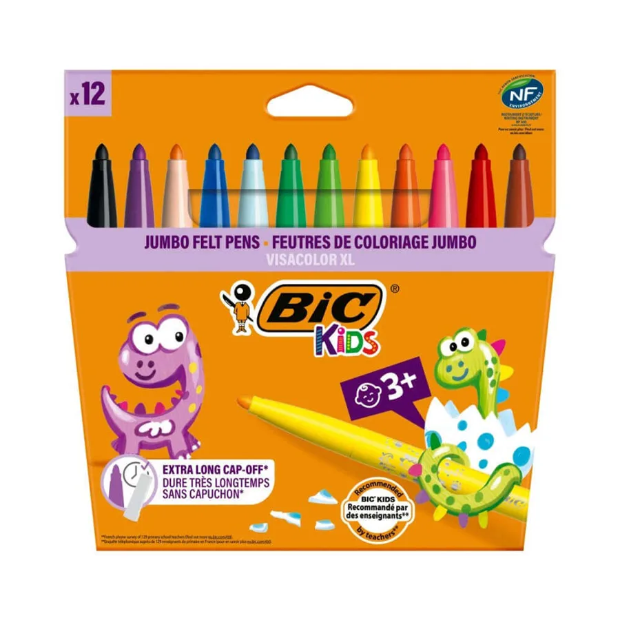 Bic Vısacolor Xl Jumbo Yıkanabilir Keçeli Kalem 12 Li 8922233