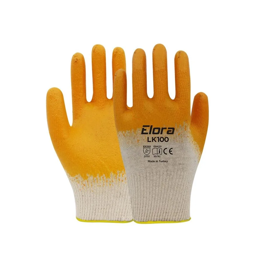 Beybi Elora Nitril Pmk Lk100 Örme Beyaz Sarı İş Eldiveni