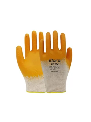 Beybi Elora Nitril Pmk Lk100 Örme Beyaz Sarı İş Eldiveni