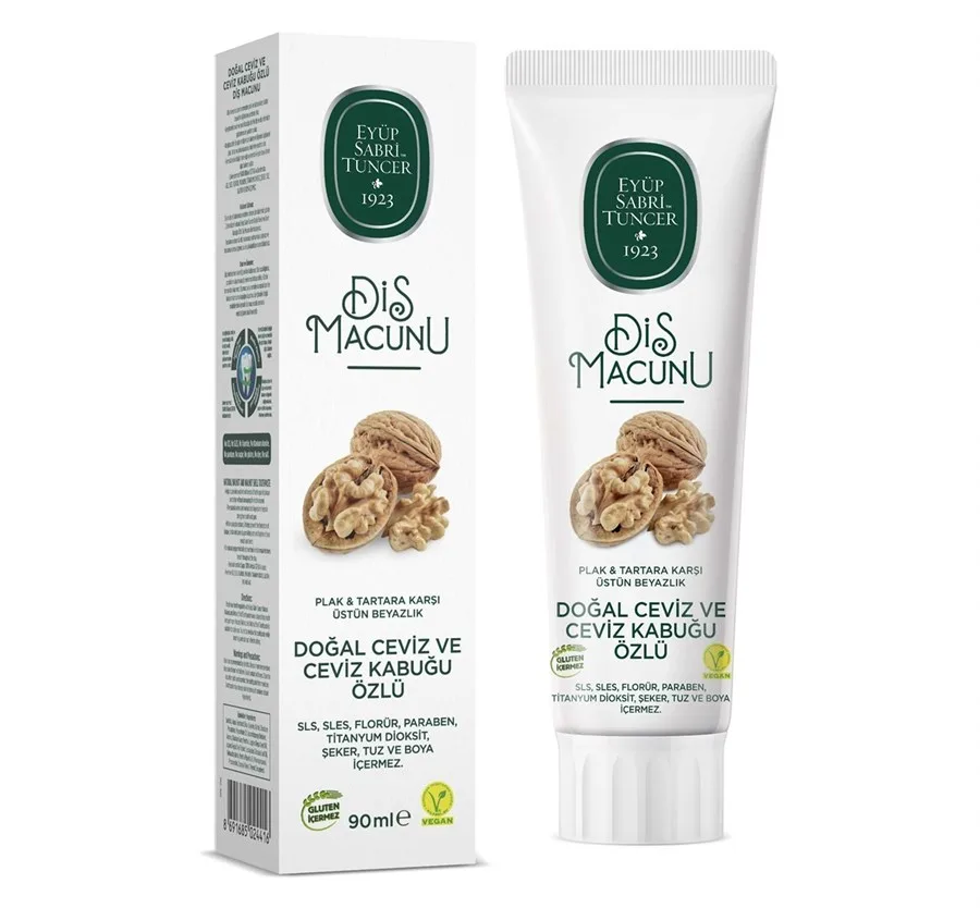 Eyüp Sabri Tuncer 90 Ml Diş Macunu Doğal Ceviz ve Ceviz Kabuğu Özlü
