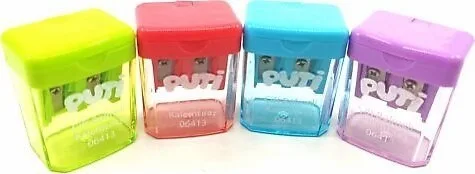 Puti Çift Bölmeli Mini Kalemtraş Pastel Renkler 06413