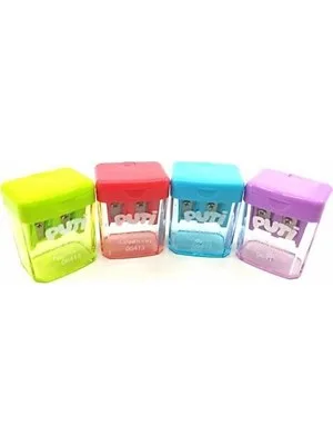 Puti Çift Bölmeli Mini Kalemtraş Pastel Renkler 06413