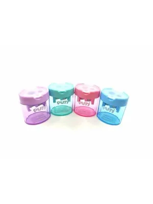 Puti Çift Bölmeli Mini Kalemtraş Pastel Renkler 06413