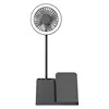 S-link Sl-m9055 Siyah Type-c 10w Kablosuz Şarj Cihazı Kalemlikli Vantilatör Masa Lambası