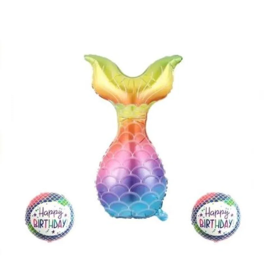 Rps 34"-18" Folyo Balon Deniz Kızı Kuyruk 3 Lü Set 0280