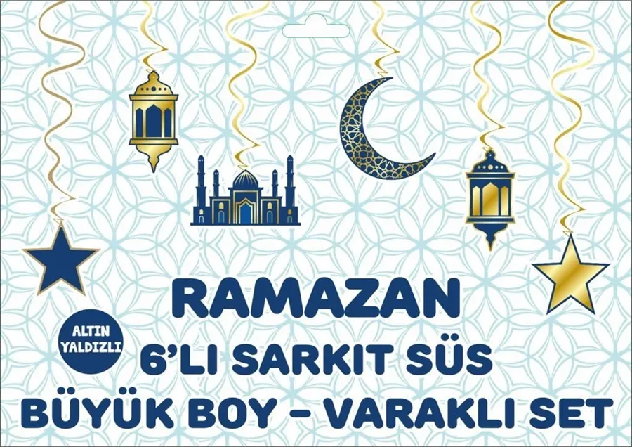 Nedi Ramazan Sarkıt Süs 6 Lı Altın Yaldızlı 00003