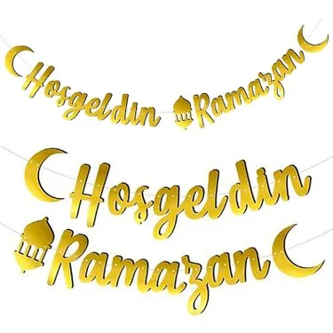 Nedi Oynar Yazı Hoşgeldin Ramazan Metalize Altın 87565