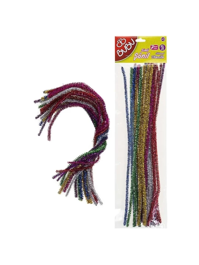 Bubu 30 Cm Simli Şönil Renkli 25"li Bu-bu00106