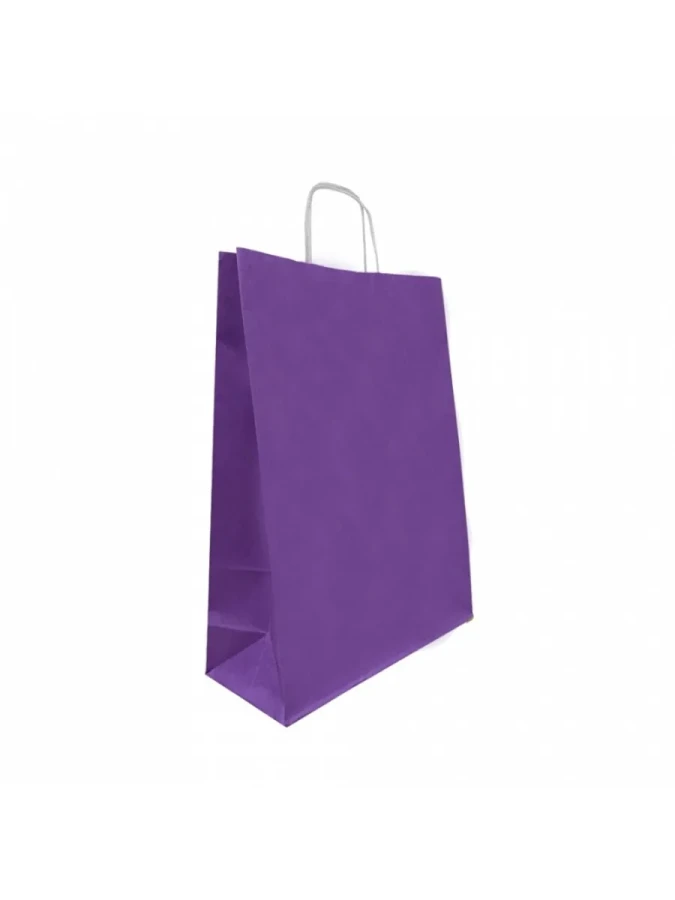 Nedi 18x24 Cm Büküm Saplı Kraft Çanta Mor 079793
