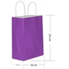 Nedi 18x24 Cm Büküm Saplı Kraft Çanta Mor 079793