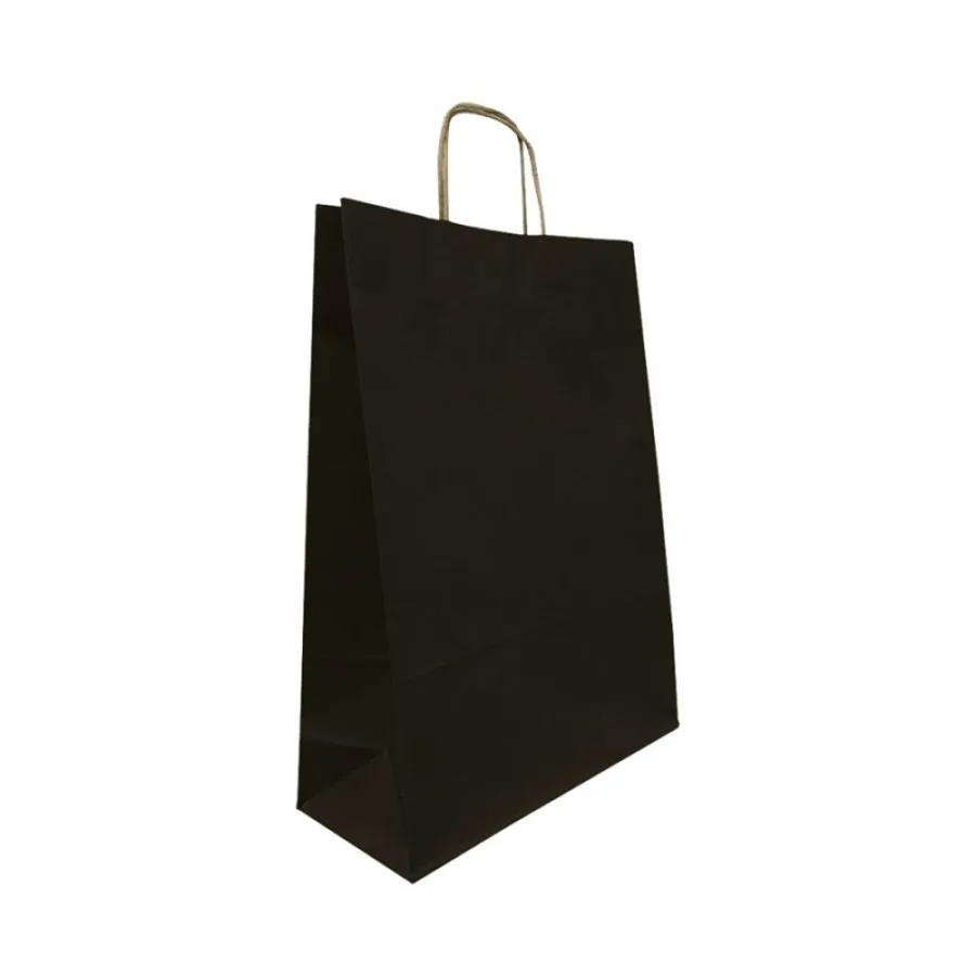 Nedi 18x24 Cm Büküm Saplı Kraft Çanta Siyah 079788