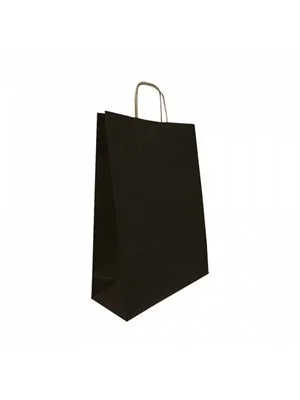 Nedi 18x24 Cm Büküm Saplı Kraft Çanta Siyah 079788
