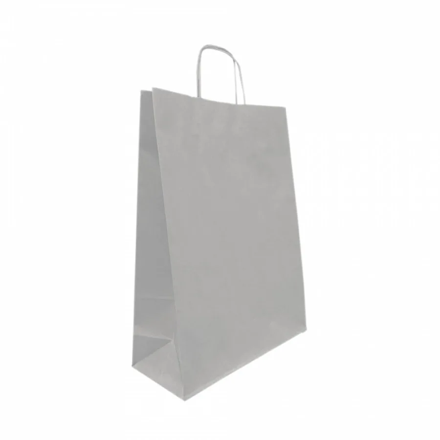 Nedi 18x24 Cm Büküm Saplı Kraft Çanta Gümüş 079792