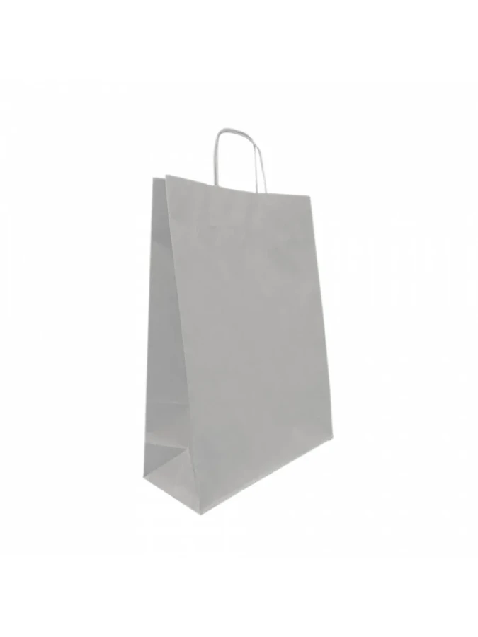 Nedi 18x24 Cm Büküm Saplı Kraft Çanta Gümüş 079792