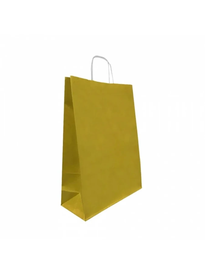 Nedi 18x24 Cm Büküm Saplı Kraft Çanta Altın 079791