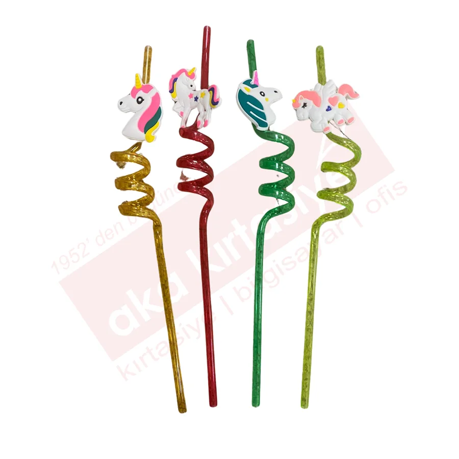 Elif Burgulu Figürlü Plastik Pipet 4"lü Ivo-pt104\alk1120\k6432