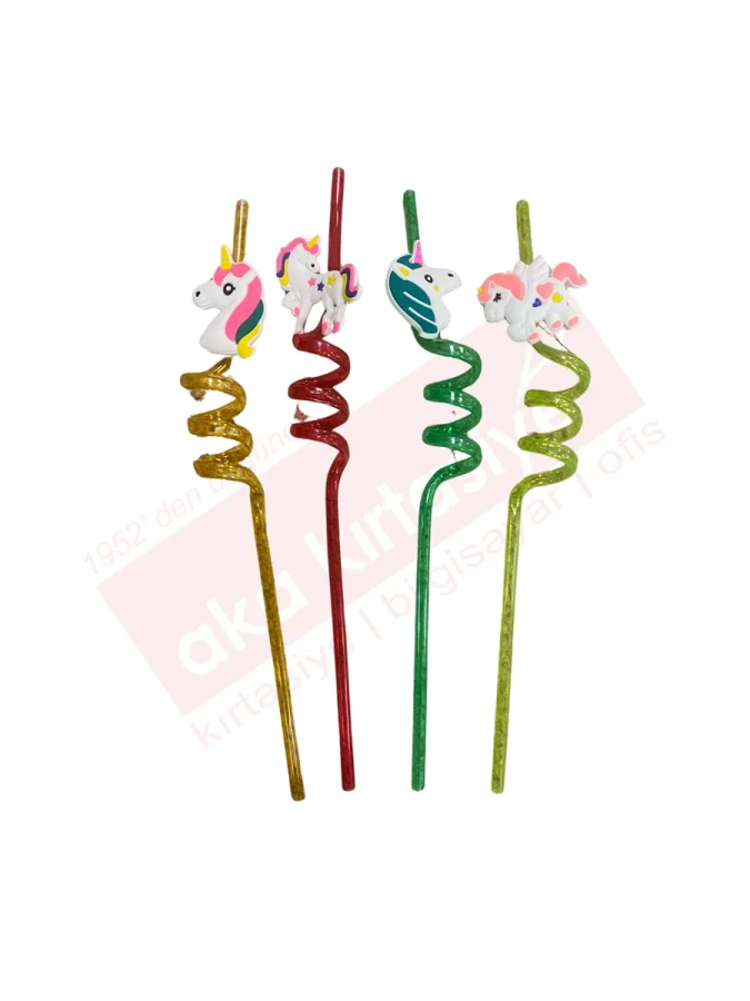 Elif Burgulu Figürlü Plastik Pipet 4"lü Ivo-pt104\alk1120\k6432
