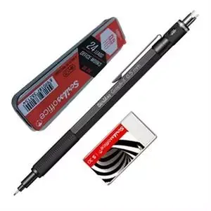 Scrikss Graph-x Metal Versatil Kalem+silgi+min 0.5 Mat Siyah