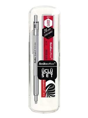 Scrikss Graph-x Metal Versatil Kalem+silgi+min 0.5 Saten Gri