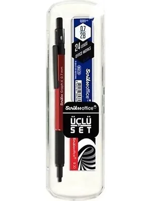 Scrikss Graph-x Metal Versatil Kalem+silgi+min 0.7 Kırmızı
