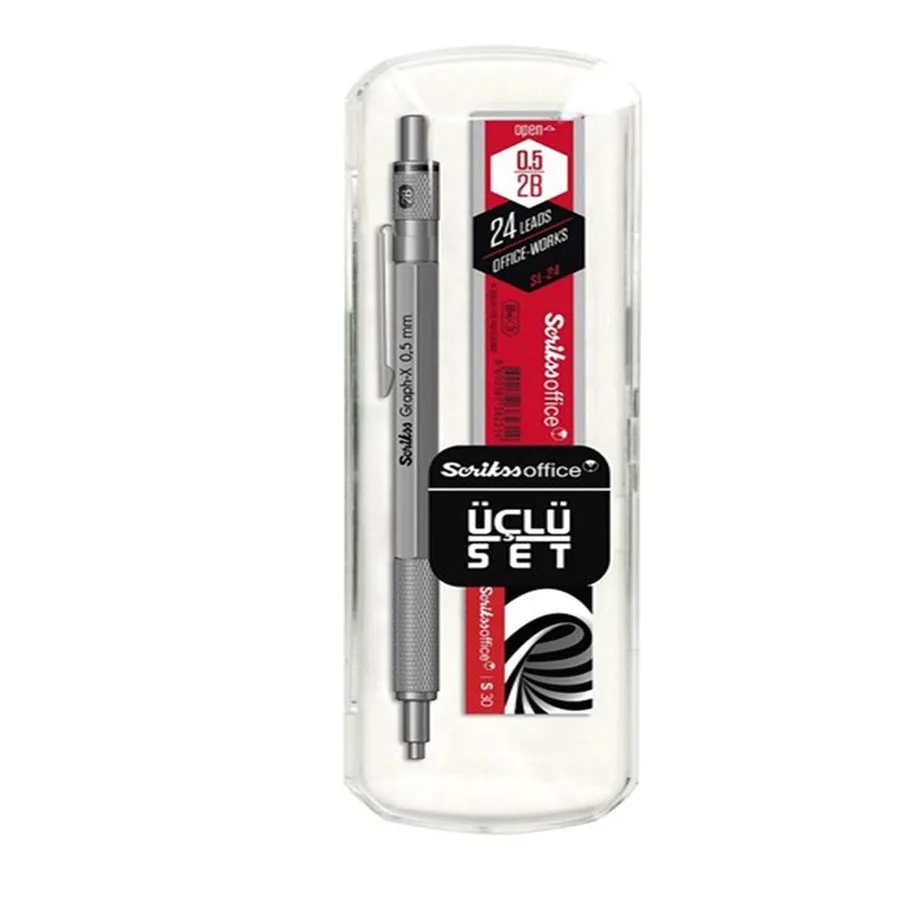 Scrikss Graph-x Metal Versatil Kalem+silgi+min 0.7 Kurşun Gri