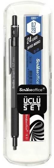 Scrikss Graph-x Metal Versatil Kalem+silgi+min 0.7 Mat Siyah