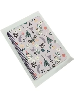 Lizy 17x24 Karton Kapak Spiralli İçi Renkli Çizgili Defter 100yp Sprb5