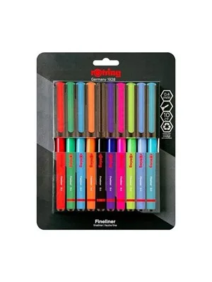 Rotring Liner Keçe Uçlu Kalem 10 Lu Karışık Renkler 2166220