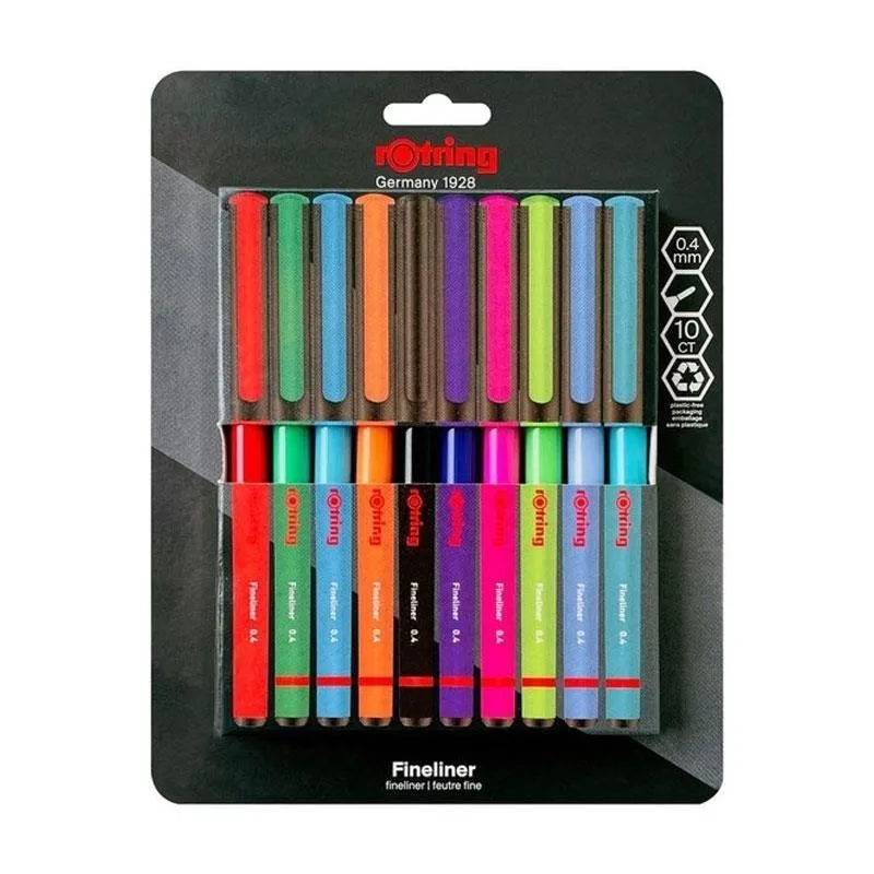 Rotring Liner Keçe Uçlu Kalem 10 Lu Karışık Renkler 2166220
