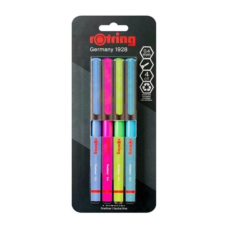 Rotring Liner Keçe Uçlu Kalem 4 Lü Canlı Renkler 2166331