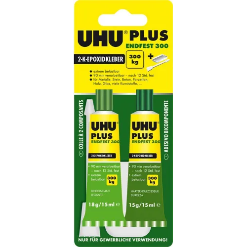 Uhu Plus Endfest 300 Ekstra Güçlü Yapıştırıcı 2 Li (18 Gr+ 15 Gr\15ml) Uhu41911-45640