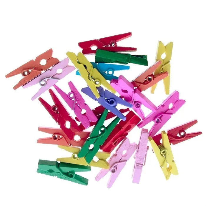 Mikro 25 Mm Ahşap Mandal Renkli 24 Lü Rm-24