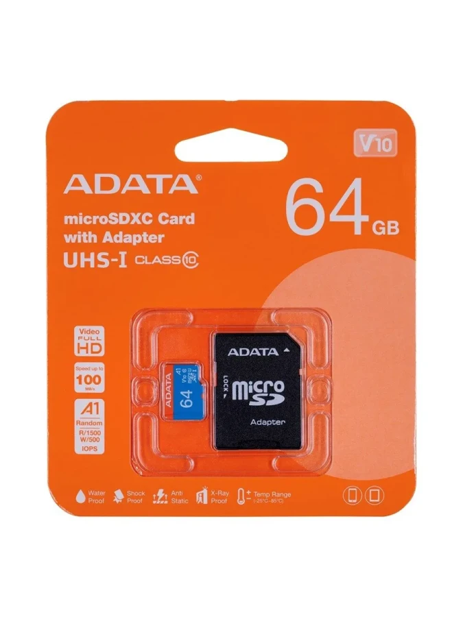 Adata 64 Gb Premier Uhs-ı Class10 V10 Micro Sd Hafıza Kartı