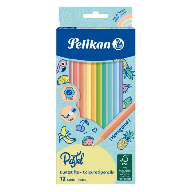 Pelikan 12 Renk Kuruboya Kalemi Pastel Renkler 701143