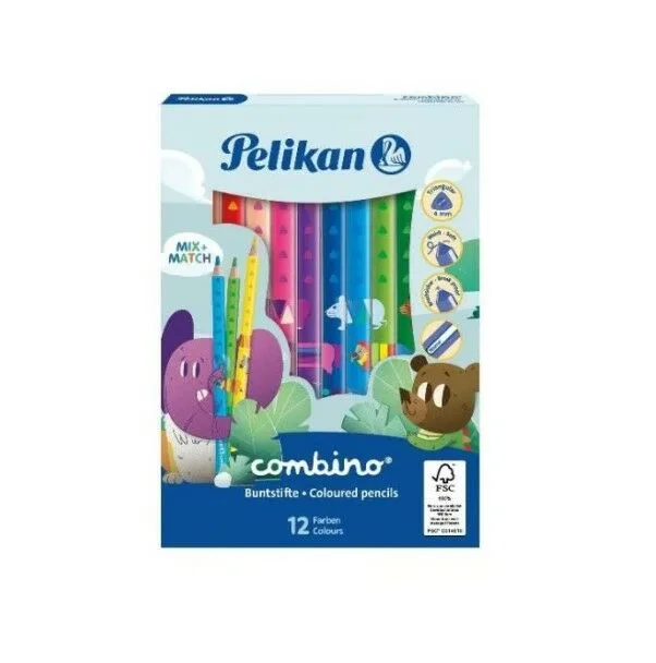 Pelikan Combino 12 Renk Jumbo Üçgen Kuruboya Kalemi 811194
