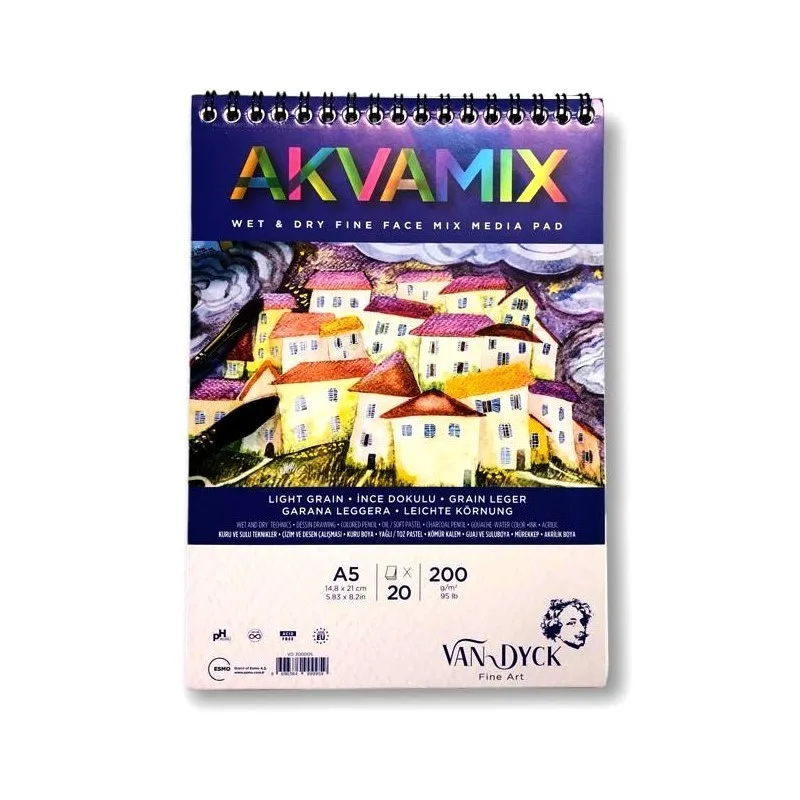 Van Dyck A5 200 Gr 20sy Akvamix Mikroperforeli Resim Bloğu Vd300005