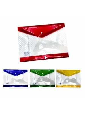 Mikro A4 Laminasyonlu Renkli Şeffaf Çıtçıtlı Dosya Md-01