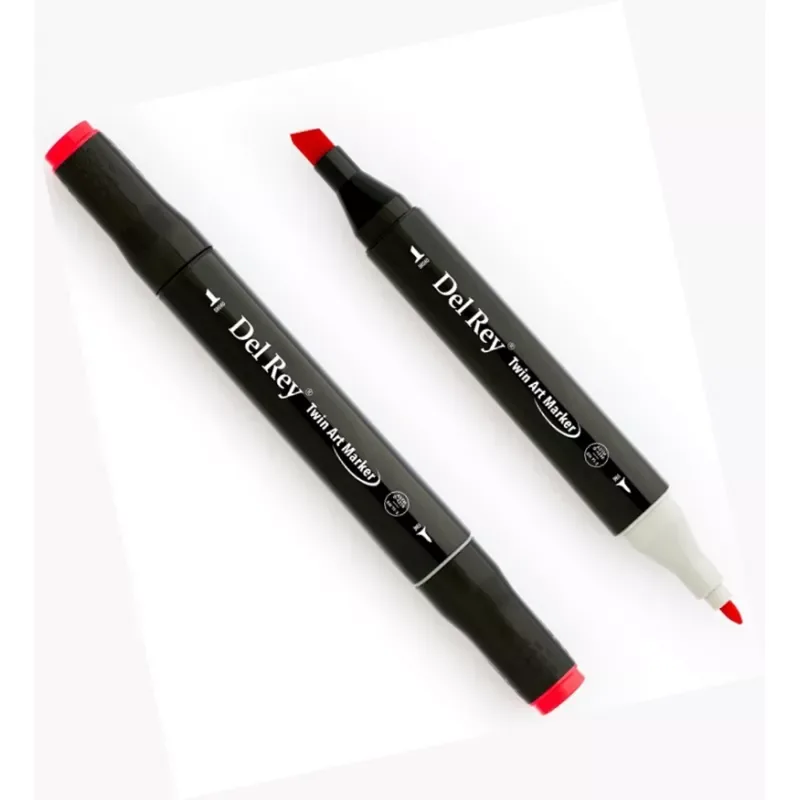 Del Rey Twin Çift Uçlu Marker Kalem R10 Deep Red