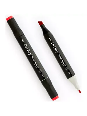 Del Rey Twin Çift Uçlu Marker Kalem R12 Coral Red