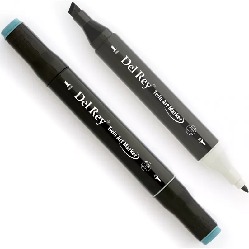 Del Rey Twin Çift Uçlu Marker Kalem Bg9 Blue Grey