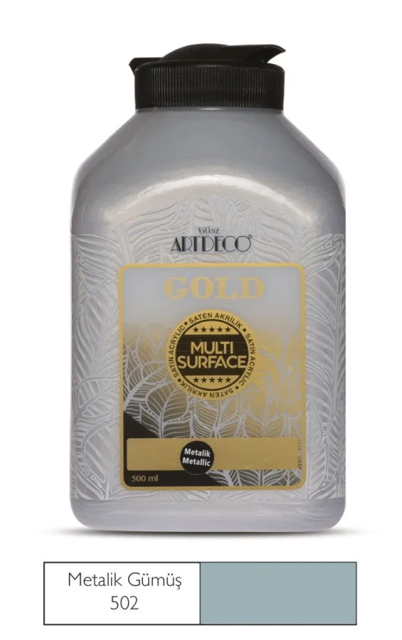 Artdeco 500 Ml Multisurface Metalik Akrilik Boya Gümüş G71l-502