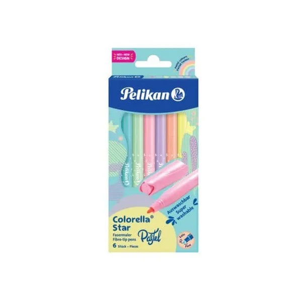 Pelikan Colorella Star Keçeli Kalem Pastel Renkler 6 Renk 822282