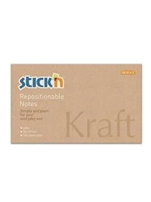 Hopax 76x127 Kraft Yapışkanlı Not Kağıdı 100"lü 21640