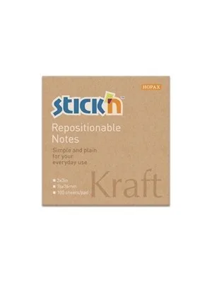 Hopax 76x127 Kraft Yapışkanlı Not Kağıdı 100"lü 21640