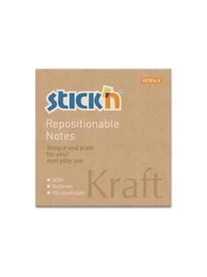 Hopax 76x127 Kraft Yapışkanlı Not Kağıdı 100"lü 21640